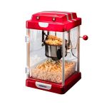 celexon CinePop CP1000 Popcorn-Maschine – 24,5x28x43cm – Rot-Retro/Kino-Design- Edelstahlkessel – Popcorn-Maker mit integriertem Rührwerk