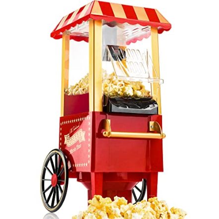 Gadgy Popcorn Maschine | Retro Popcorn Maker | Heissluft Ohne Fett Fettfrei Ölfrei